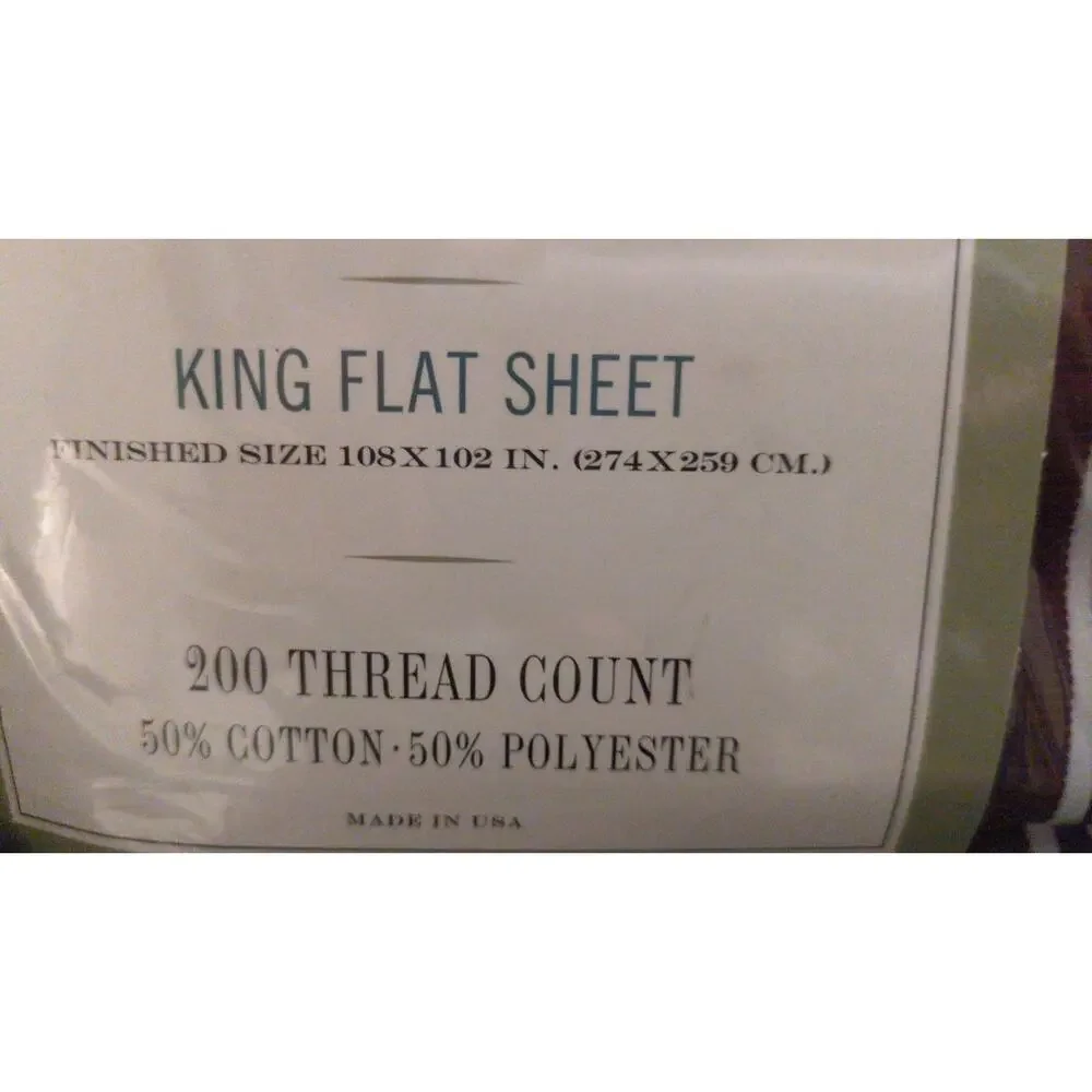 Wamsutta Supercale Plus King Flat Sheet NIP The Clubhouse Collection Striped VTG